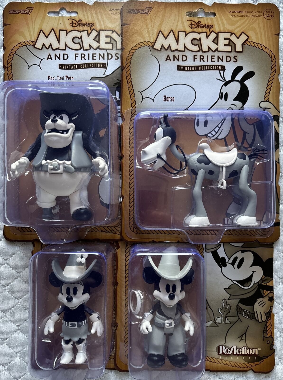 four Super 7 Mickey and friends vintage collection (wave three) complete NIB