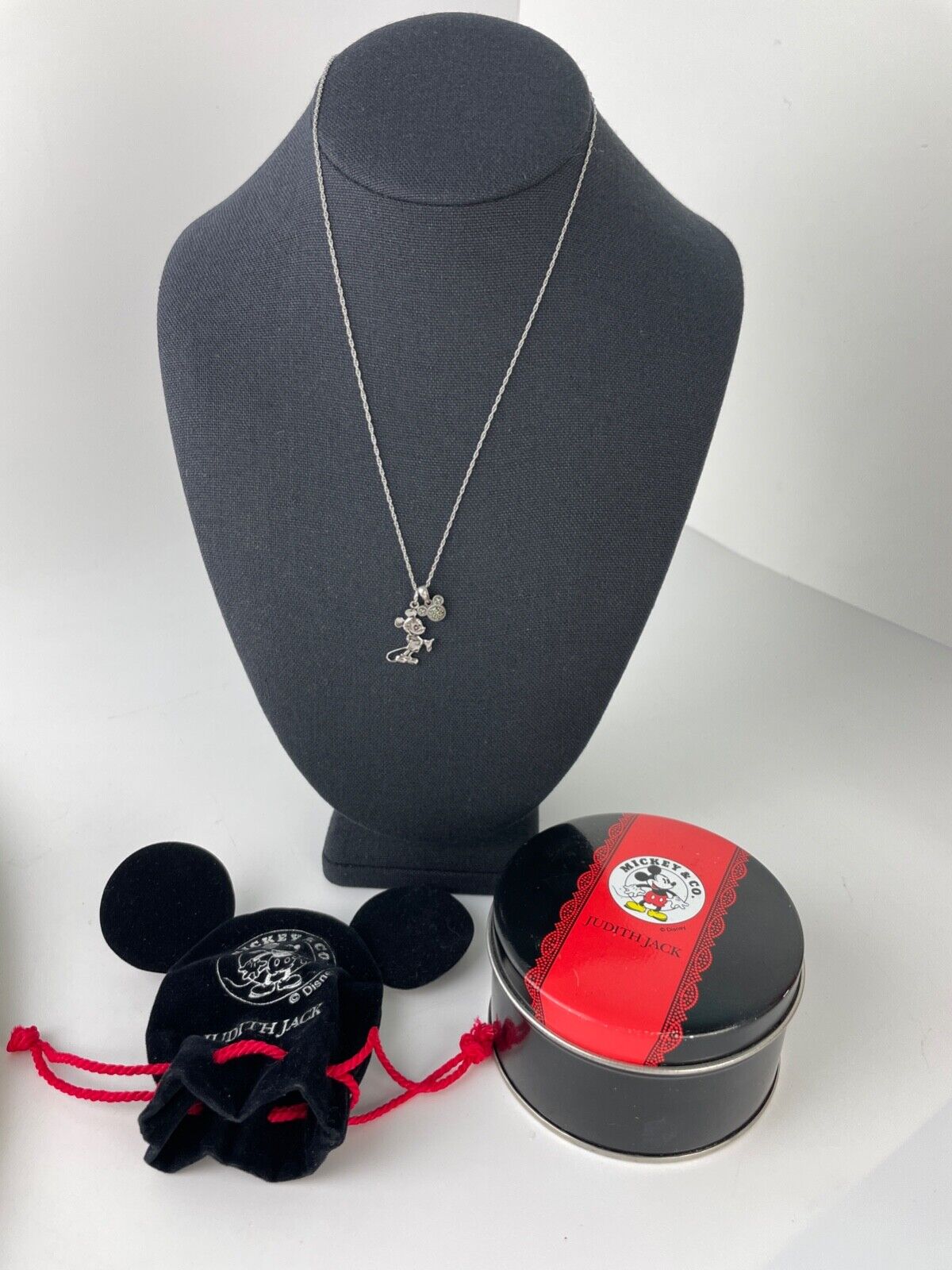 Disney Mickey Mouse Necklace Sterling Silver Judith Jack 16 in