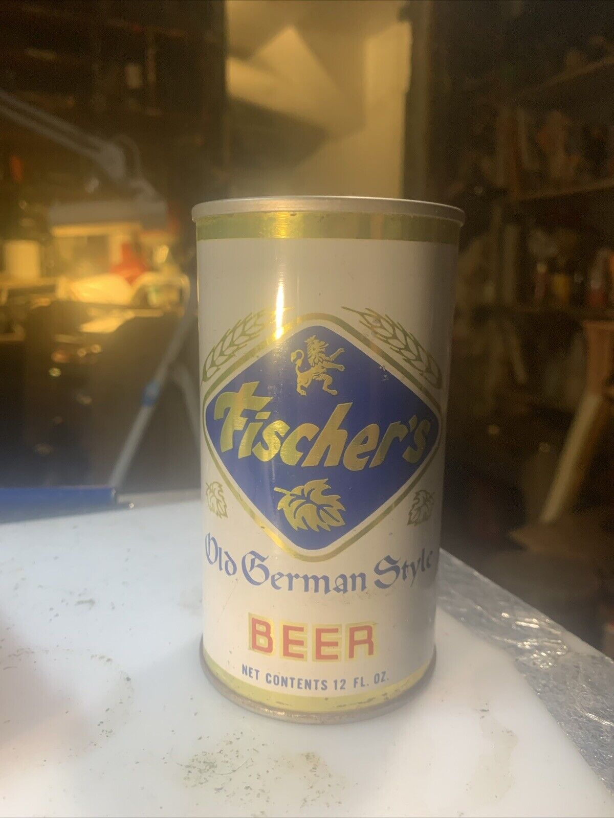 Vintage Pull Tab Beer Can Fischer\'s Old German Style Beer Auburndale Florida 