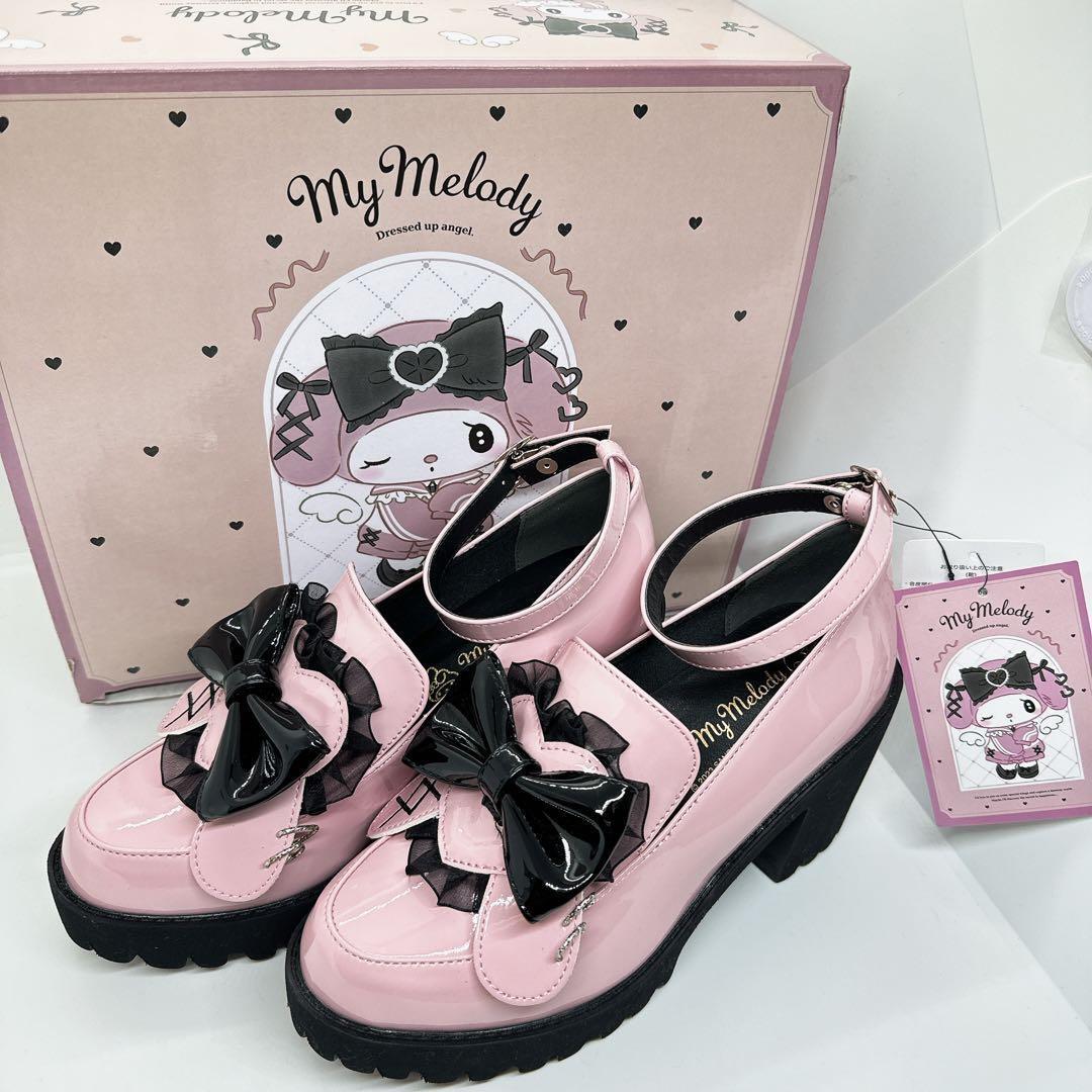 Sanrio Dressed up Angel My Melody Thick-soled Sneakers 22.5cm/5.5(US WOMAN) Pink