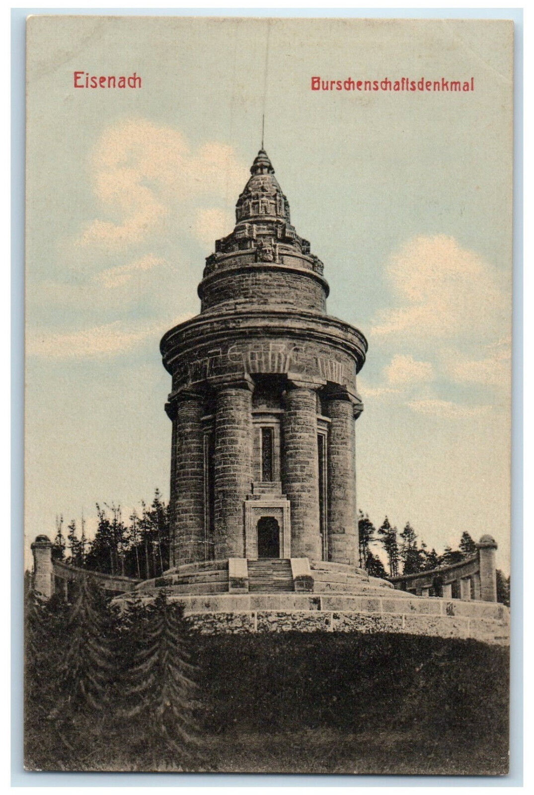 c1910 Fraternity Monument in Eisenach Germany Antique Unposted Postcard