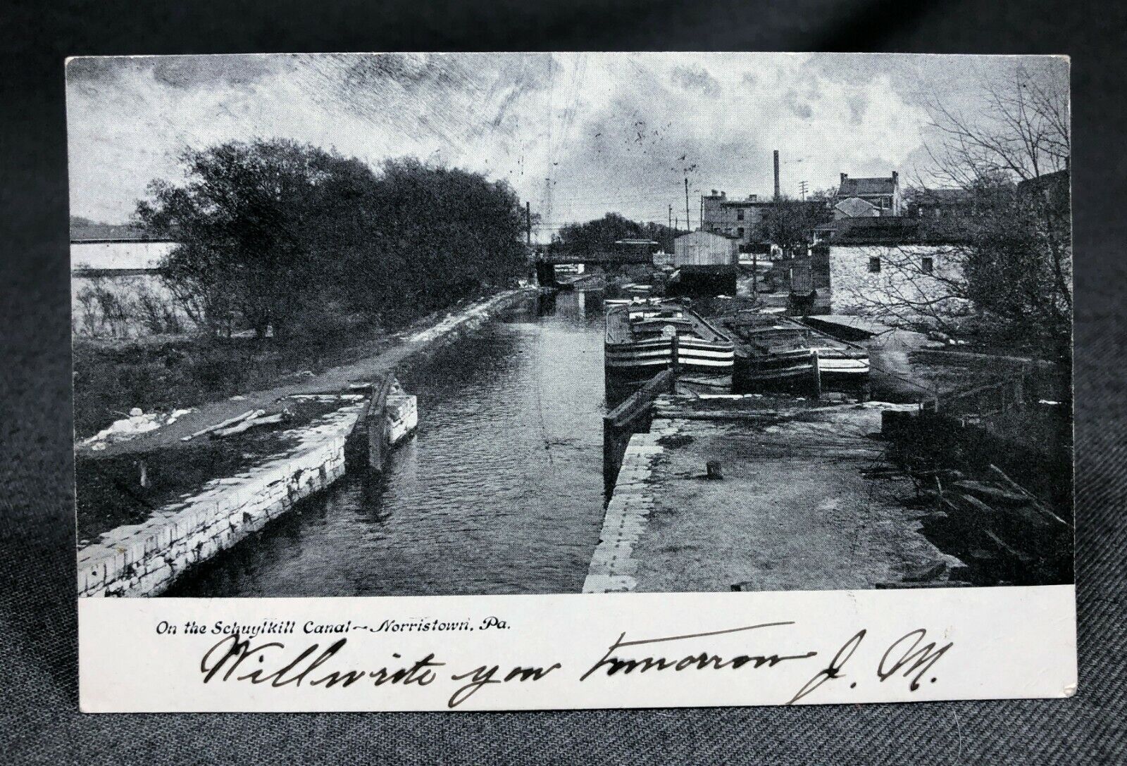 1906 On The Schuylkill Canal Norristown PA Antique Vintage Postcard PC UDB 