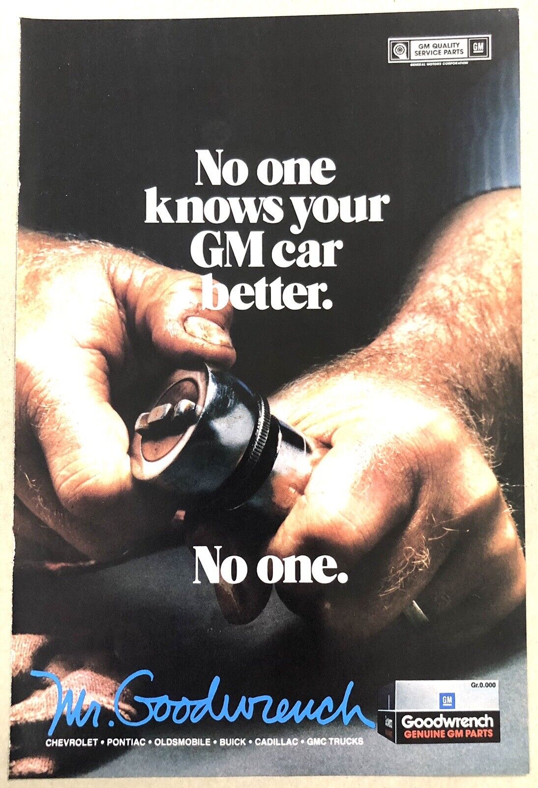 Vintage 1986 Original Print Ad Full Page - Mr Goodwrench No One
