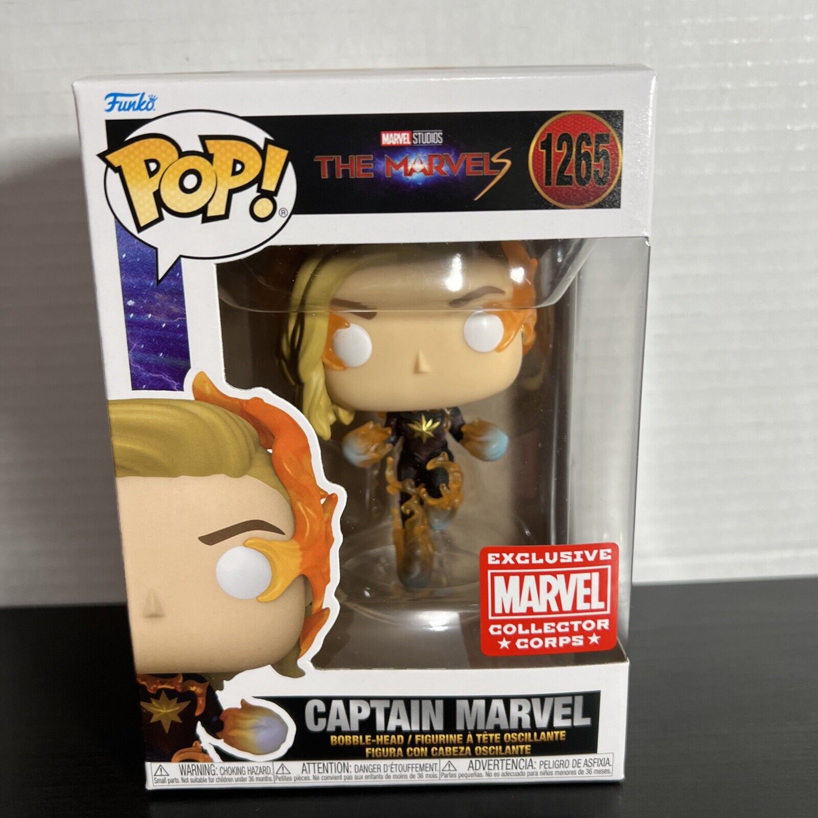 Captain Marvel Funko Pop #1265 Marvel Collector Corps Exclusive The Marvels