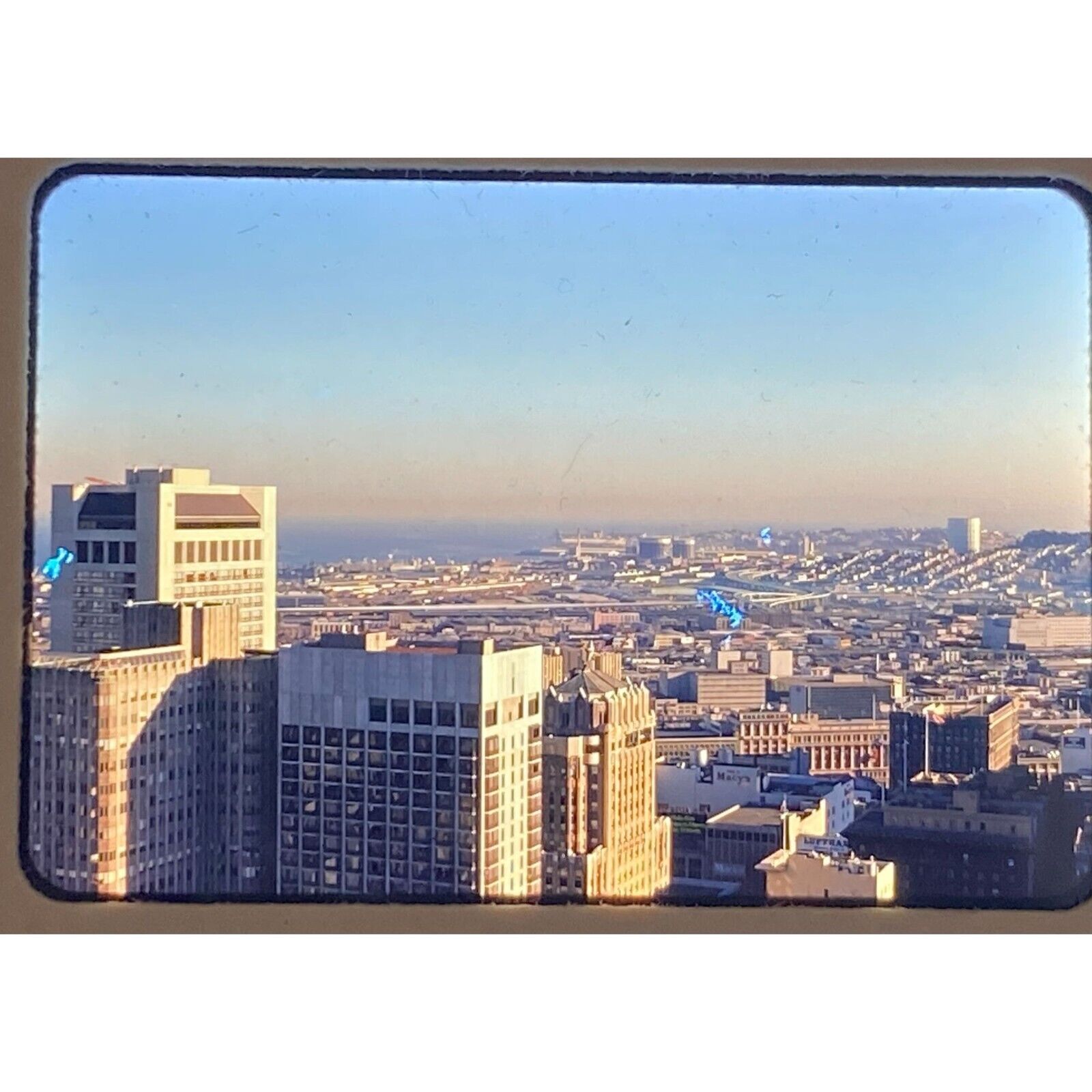 Vtg 1974 Los Angeles? City Skyline 35mm Color Slide Coastal View Buildings Archi