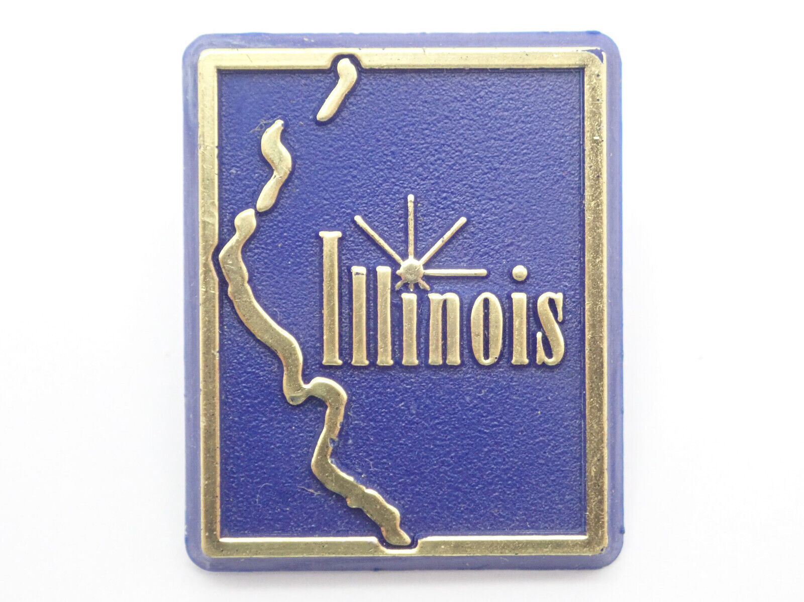 Illinois State Outline Sunrise Gold Tone Vintage Lapel Pin