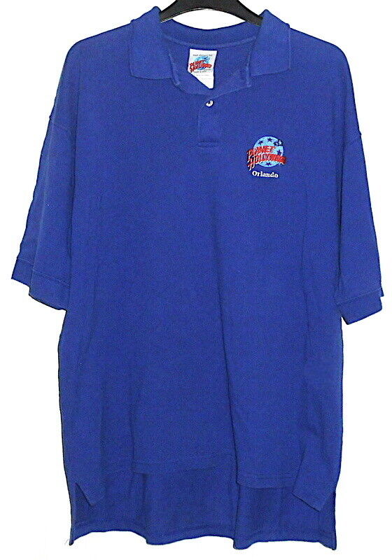 Vintage PLANET HOLLYWOOD ORLANDO Royal Blue Polo Shirt Size X-Large Made in USA