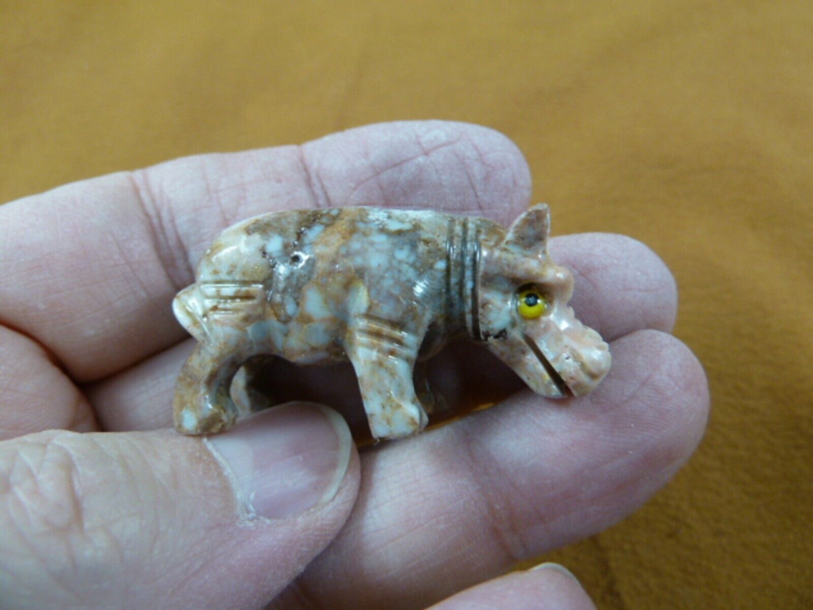 (Y-HIP-56) gray HIPPO Hippopotamus gem Gemstone carving SOAPSTONE River Horse