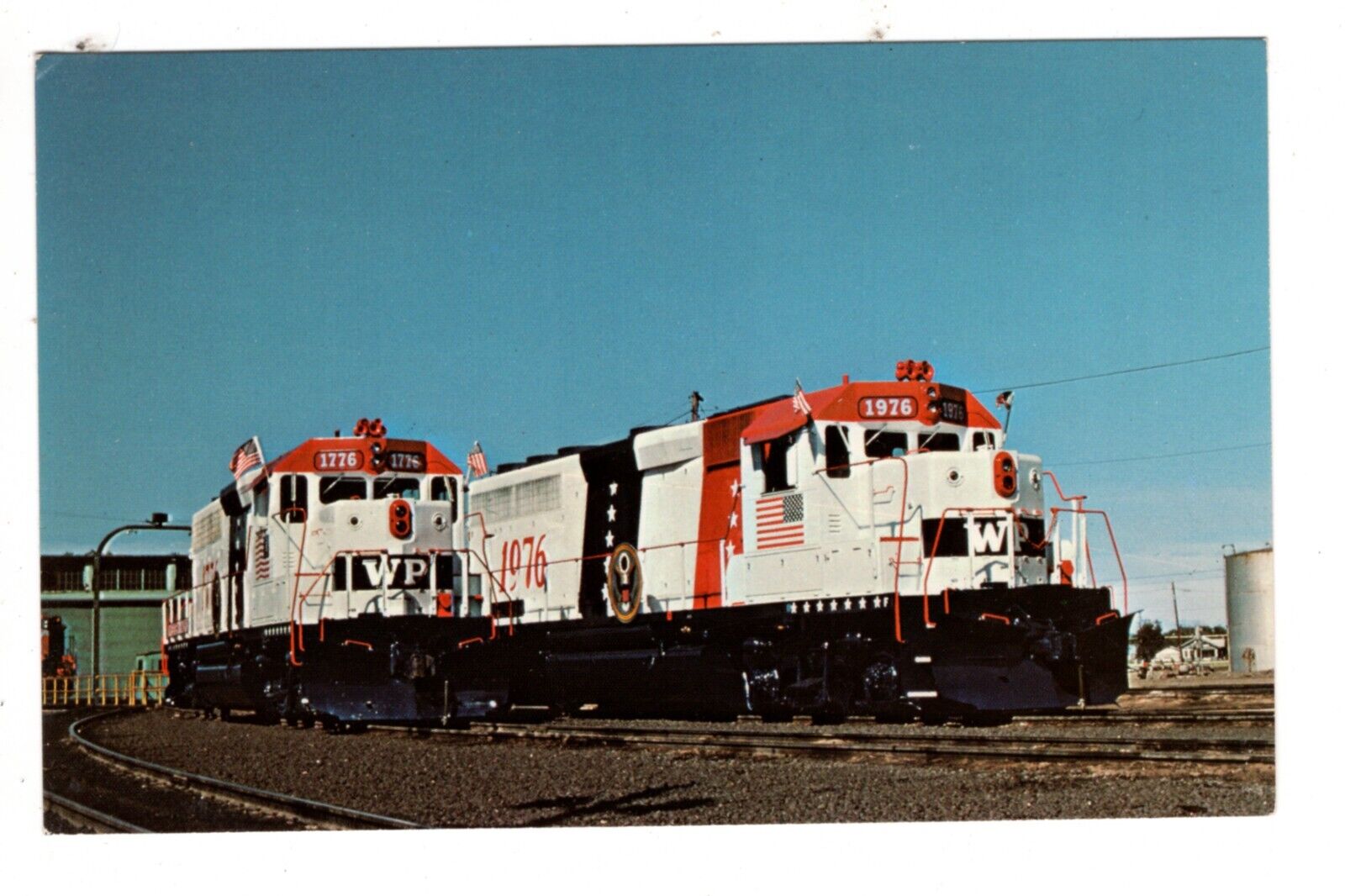 Western Pacific Railroad GP40 Locomotives In Bicentennial Paint & Numbers
