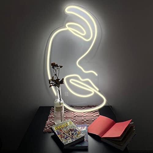 Neon Signs LED Neon Lights Ins Style Art Wall Decorative Lights Minimalist Face