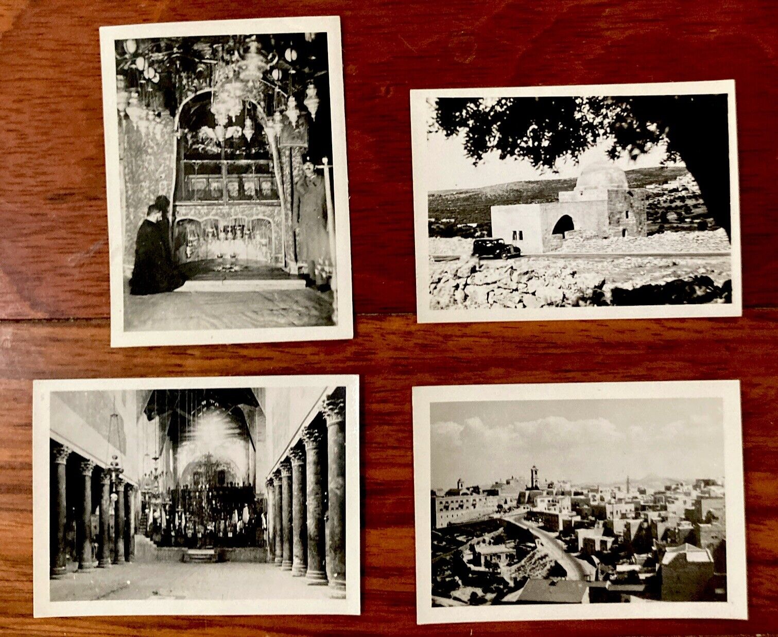 4 BW Actual 1940’s Bethlehem Photos Grotto & Church of the Nativity, Rachel Tomb