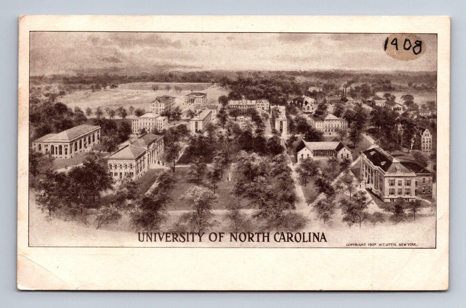 University of North Carolina Campus Chapel Hill NC Postcard c1908
