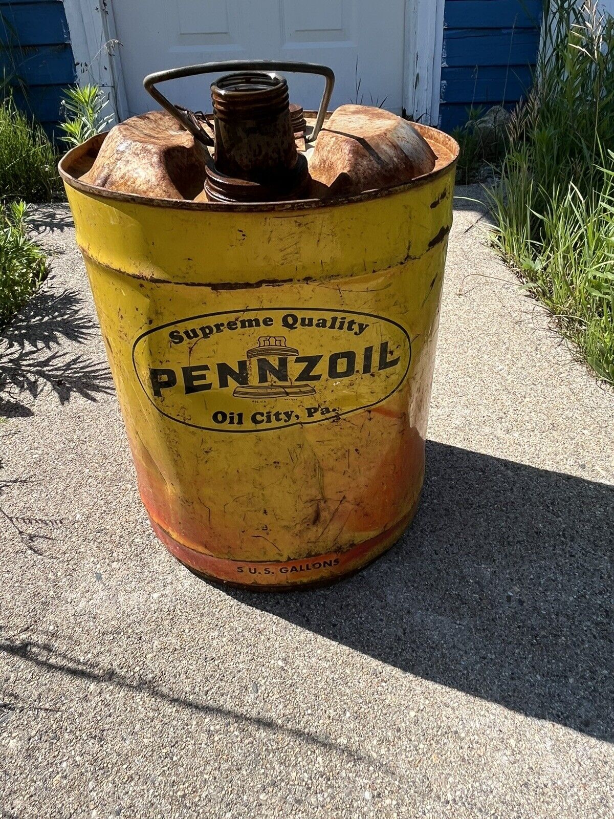 Vintage PENNZOIL Motor Oil 5 Gallon Metal