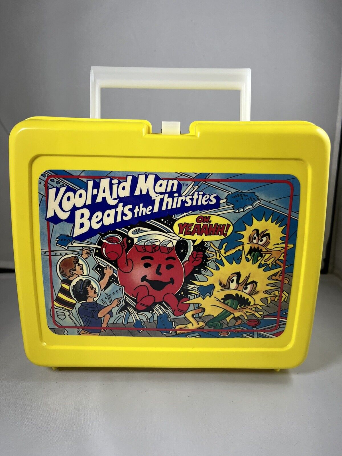Vintage Kool-Aid Man Beats the Thirsties Vintage Thermos Lunch Box Yellow