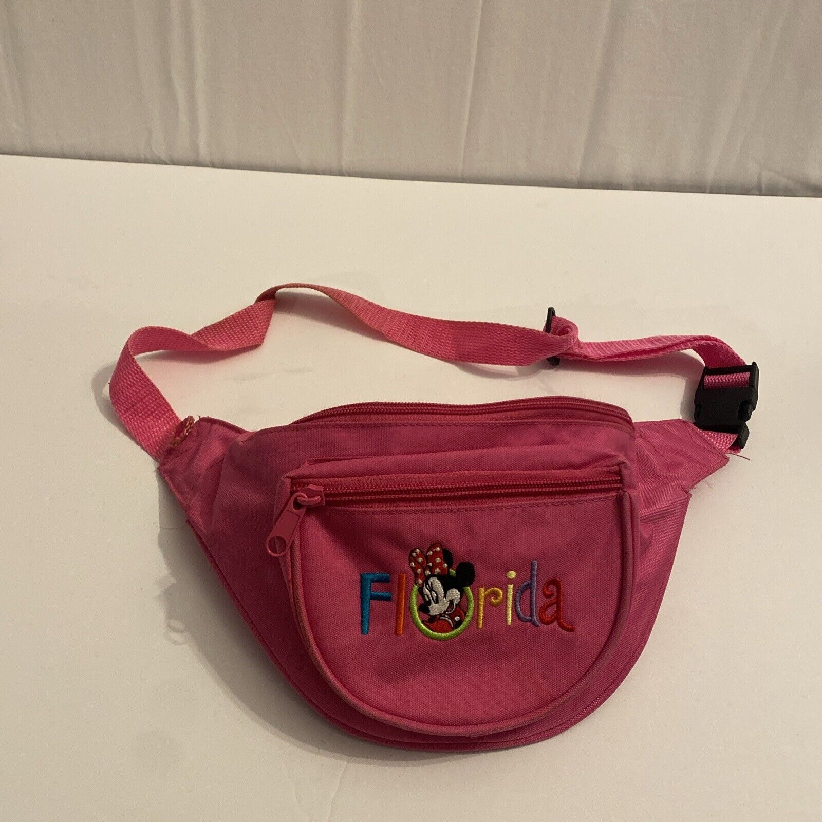 Vintage 90s Disney Minnie Mouse Florida Hot Pink Fanny Pack Women Adult Girl