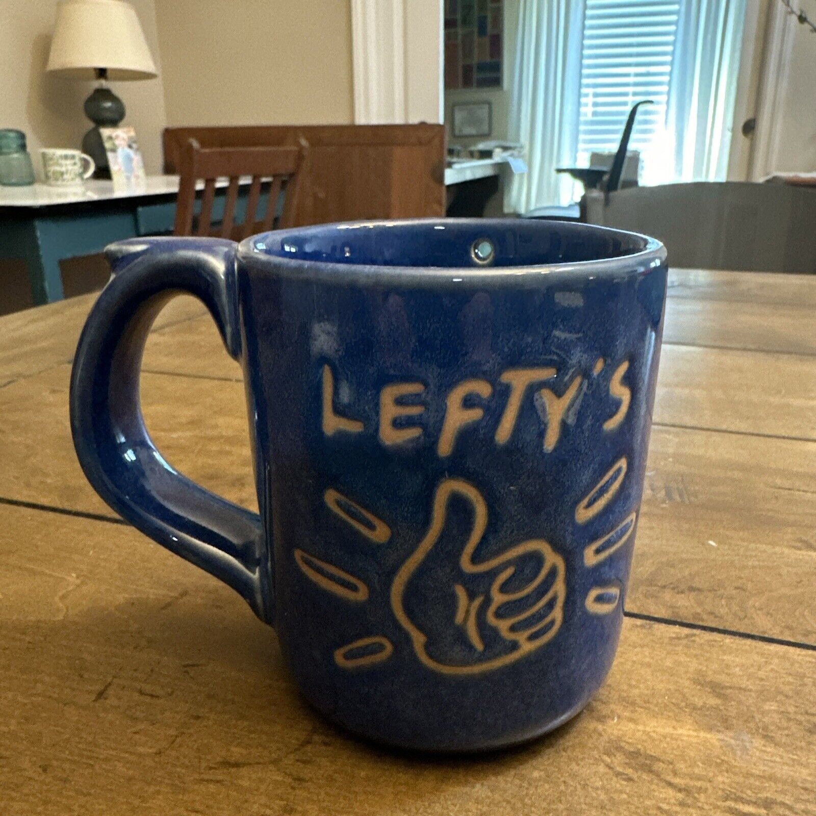 Lefty’s Mug  Mugs 12oz Thumbs Up 👍 vintage Coffee tea Cup COOL Warning