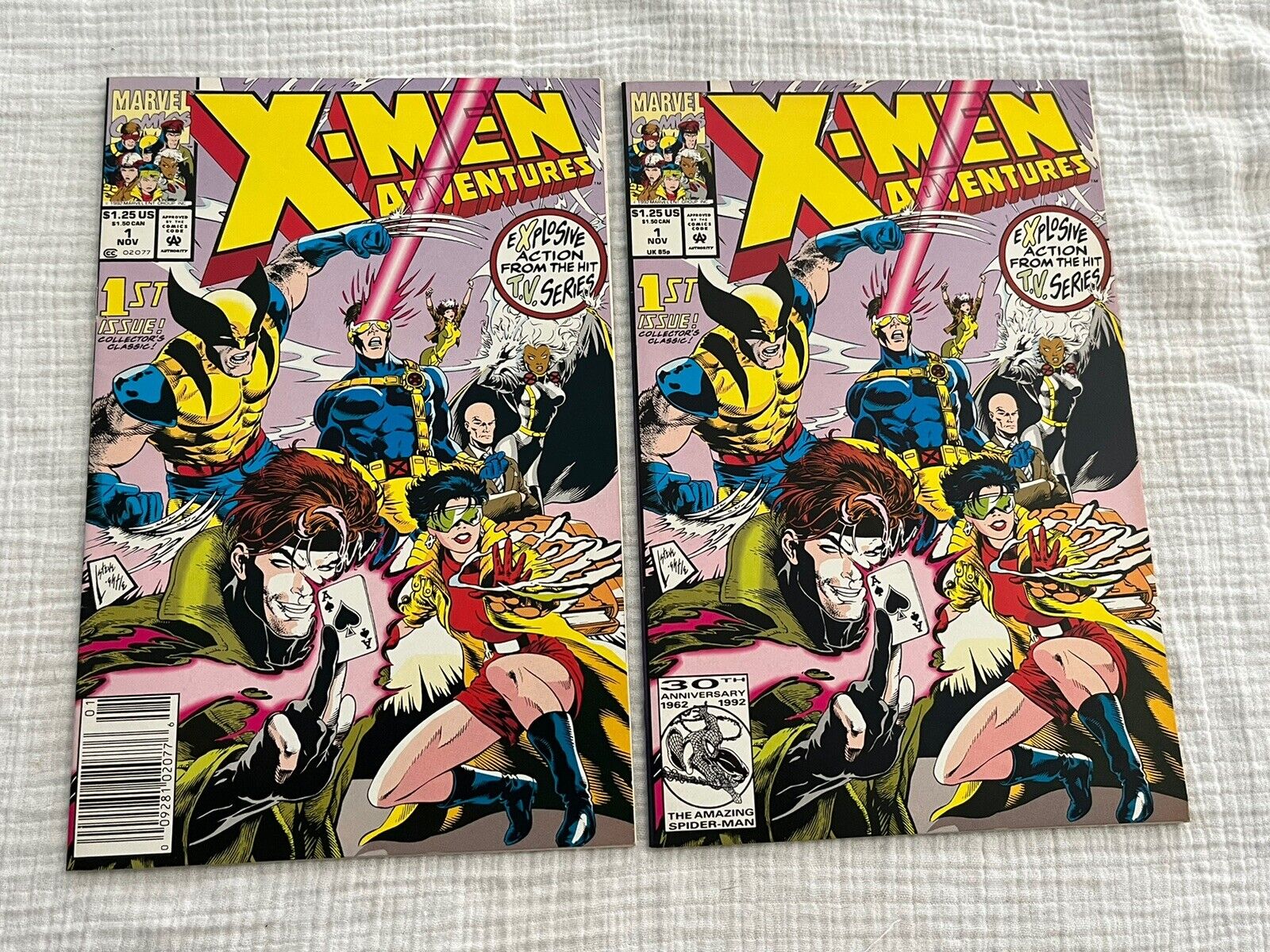 2x - X-Men Adventures #1  Marvel Comics 1992 - 2 Copies - news stand