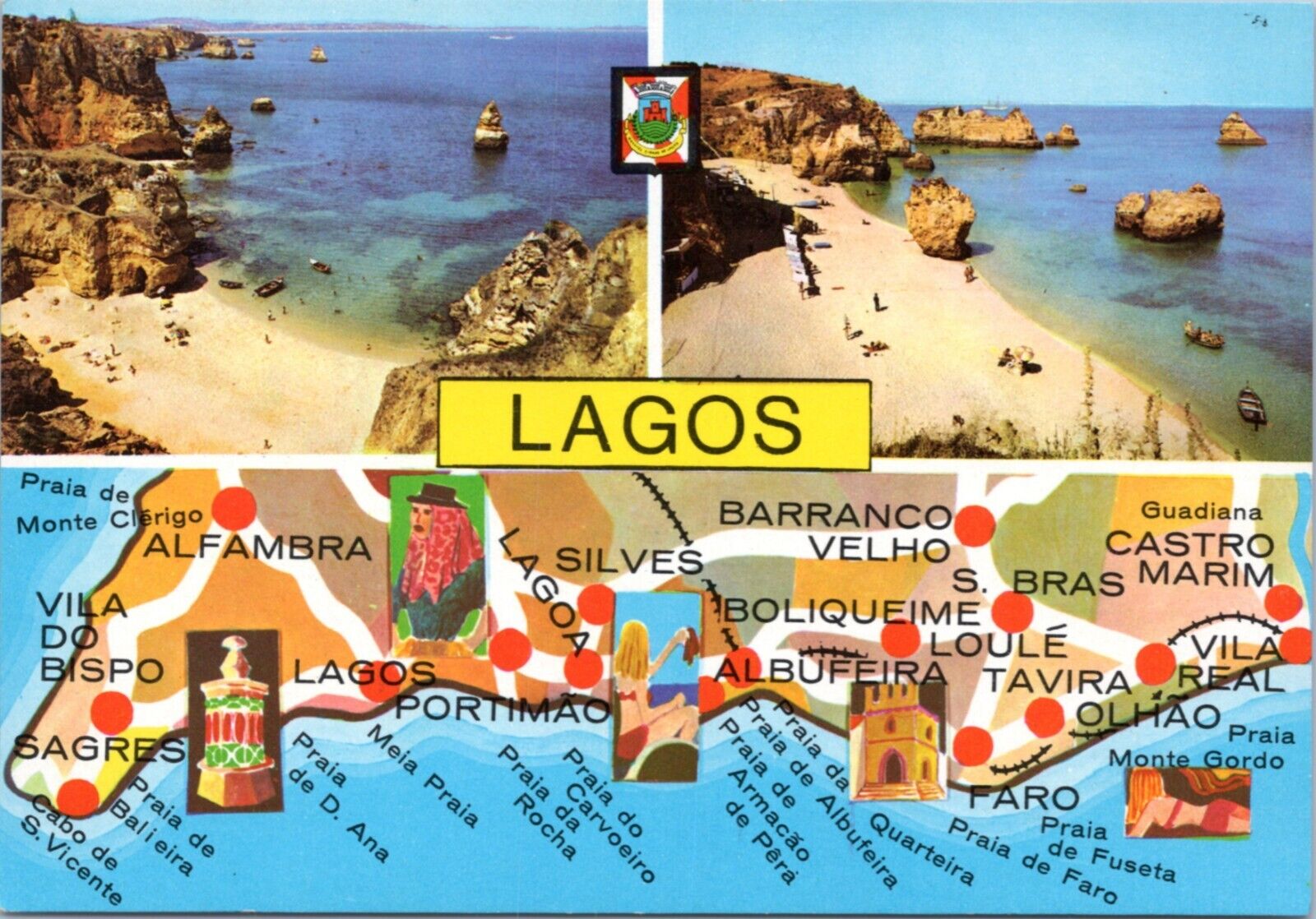 Postcard Map Portugal Lagos