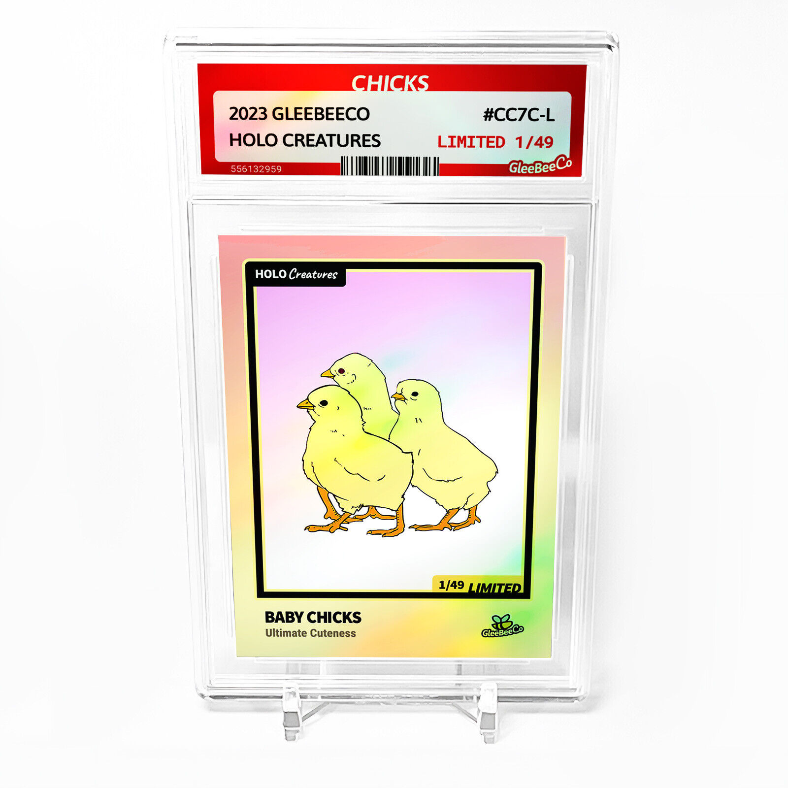 CHICKS Holographic Art Card 2023 GleeBeeCo Slabbed Cartoon #CC7C-L Only /49