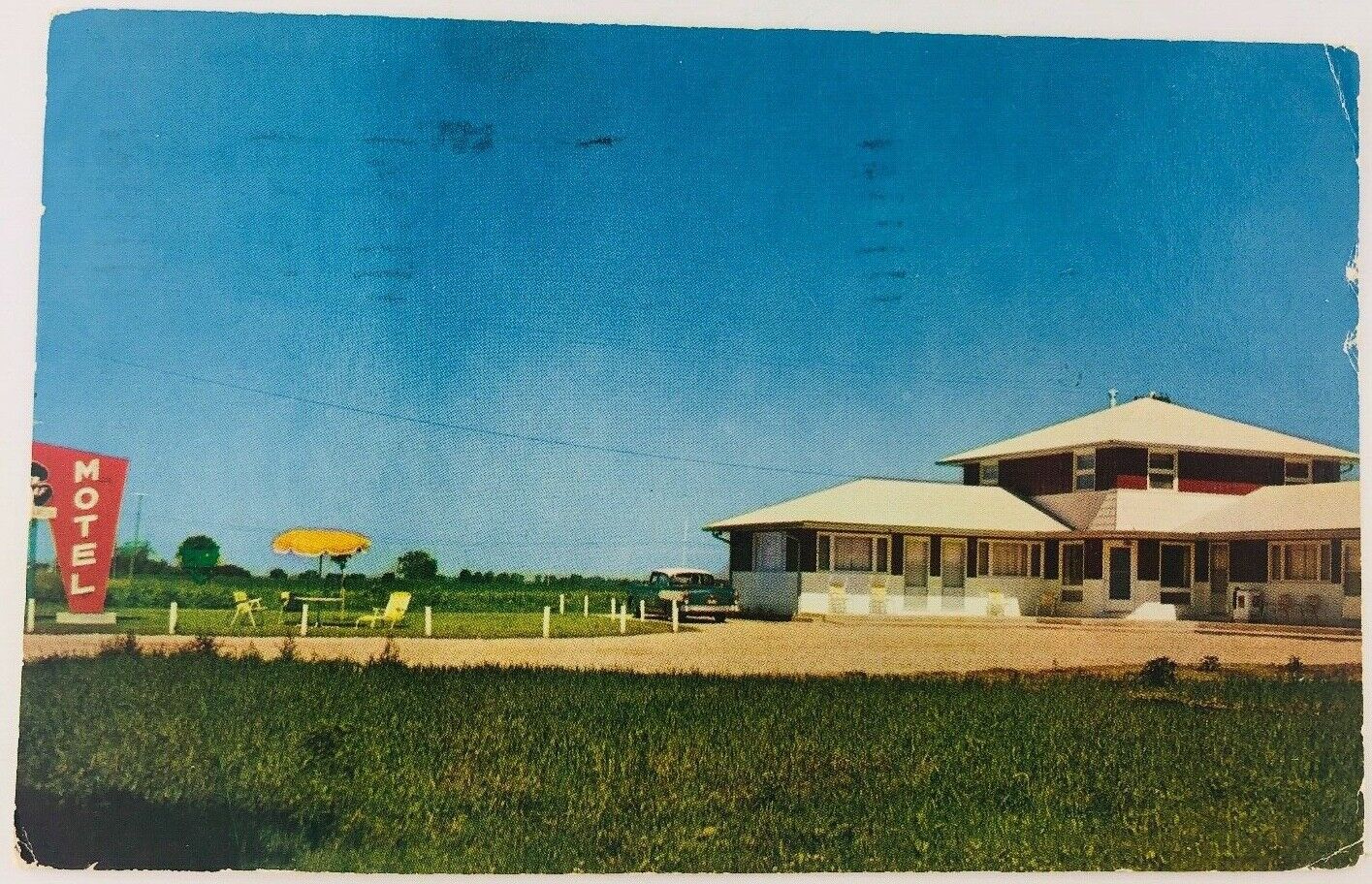 Vintage Jesup Iowa IA Clover Leaf Motel Postcard 1961