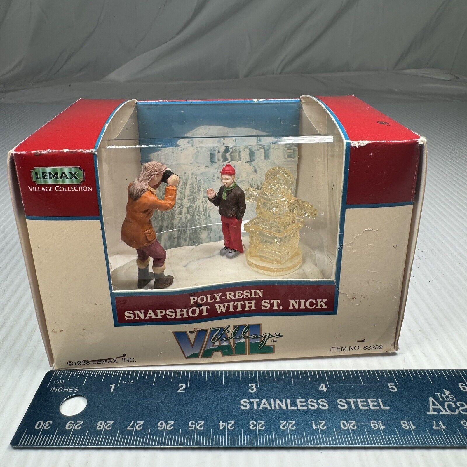 1998 Lemax Village Collection Snapshot with St. Nick #83289 Retired FIGURINE
