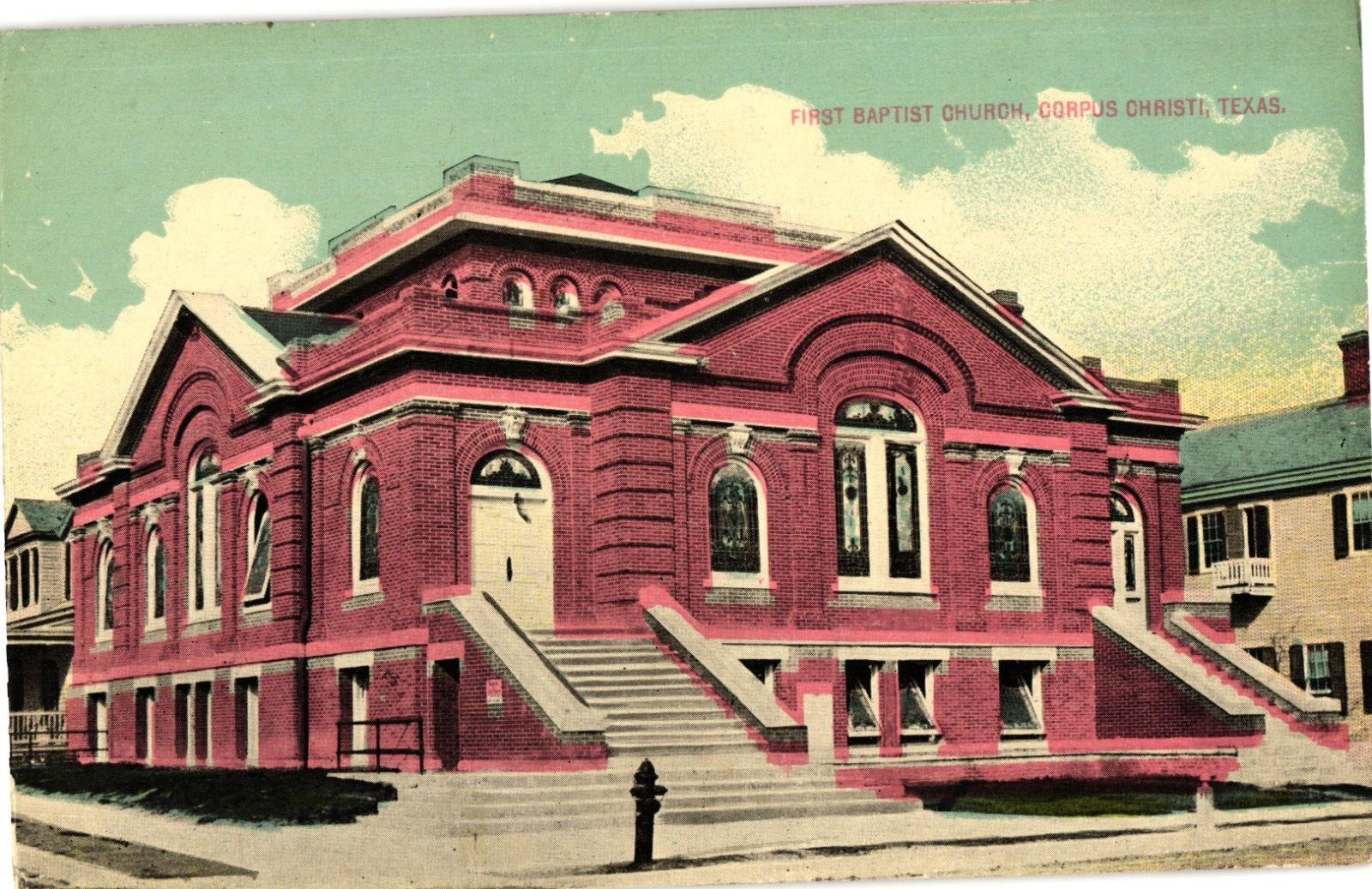 First Baptist Church Corpus Christi Texas Divided Unposted Postcard 1910s