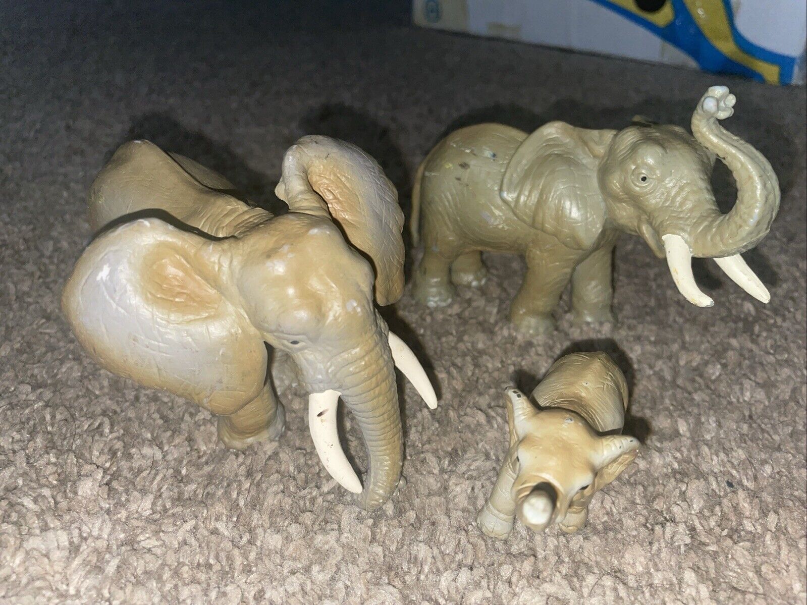 Lot Of 3 Schleich AFRICAN ELEPHANT Bull + Cow + Calf Retired Figure (AD)