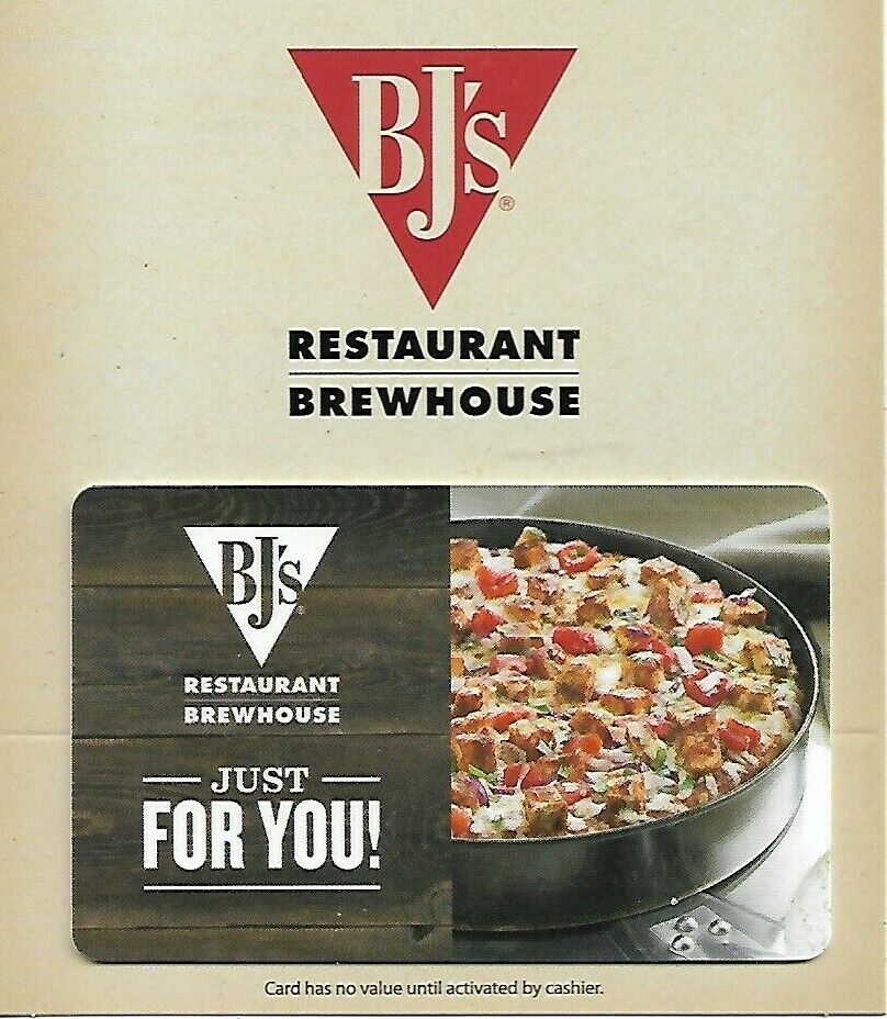 BJ\'S RESTAURANT BREWHOUSE JUST FOR YOU GIFT CARD - NO VALUE - Never Activated