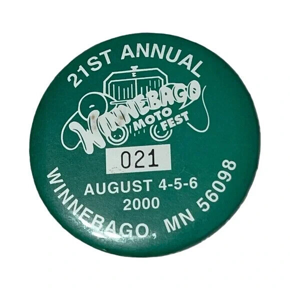 21st Winnebago Moto Fest Vintage Pinback Button 2000