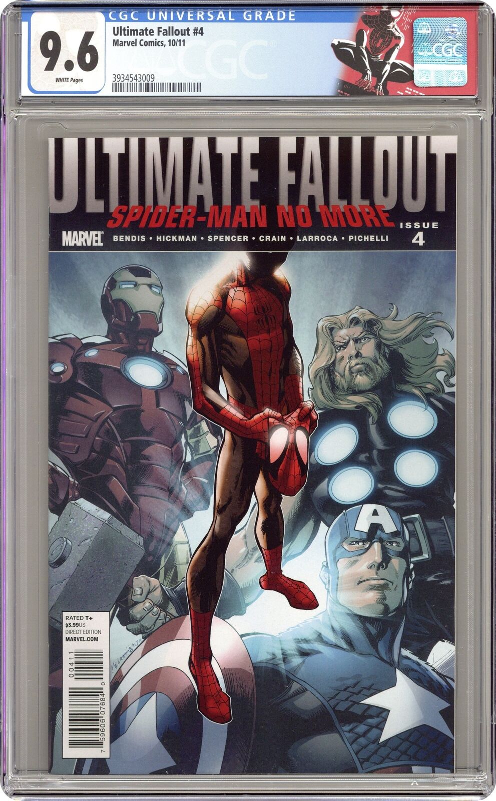 Ultimate Fallout #4A.D Bagley Variant CGC 9.6 2011 3934543009 1st Miles Morales