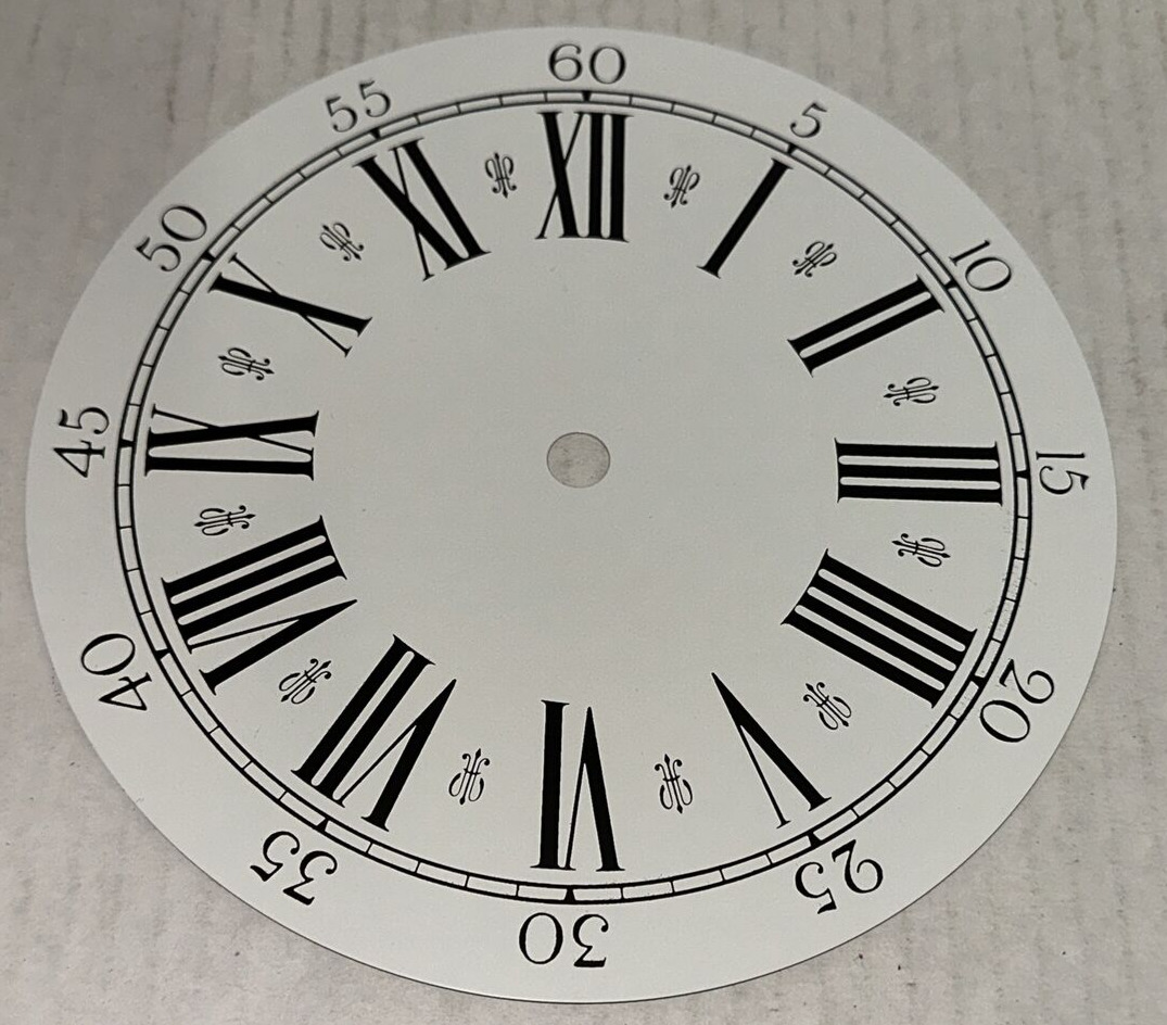 Roman Numeral Circle Clock Part Dial Face Black White Numbers Metal 7\