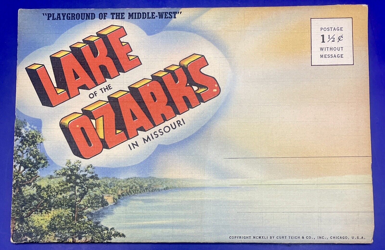 Vintage Lake Of The Ozarks In Missouri Foldout Postcard Souvenir