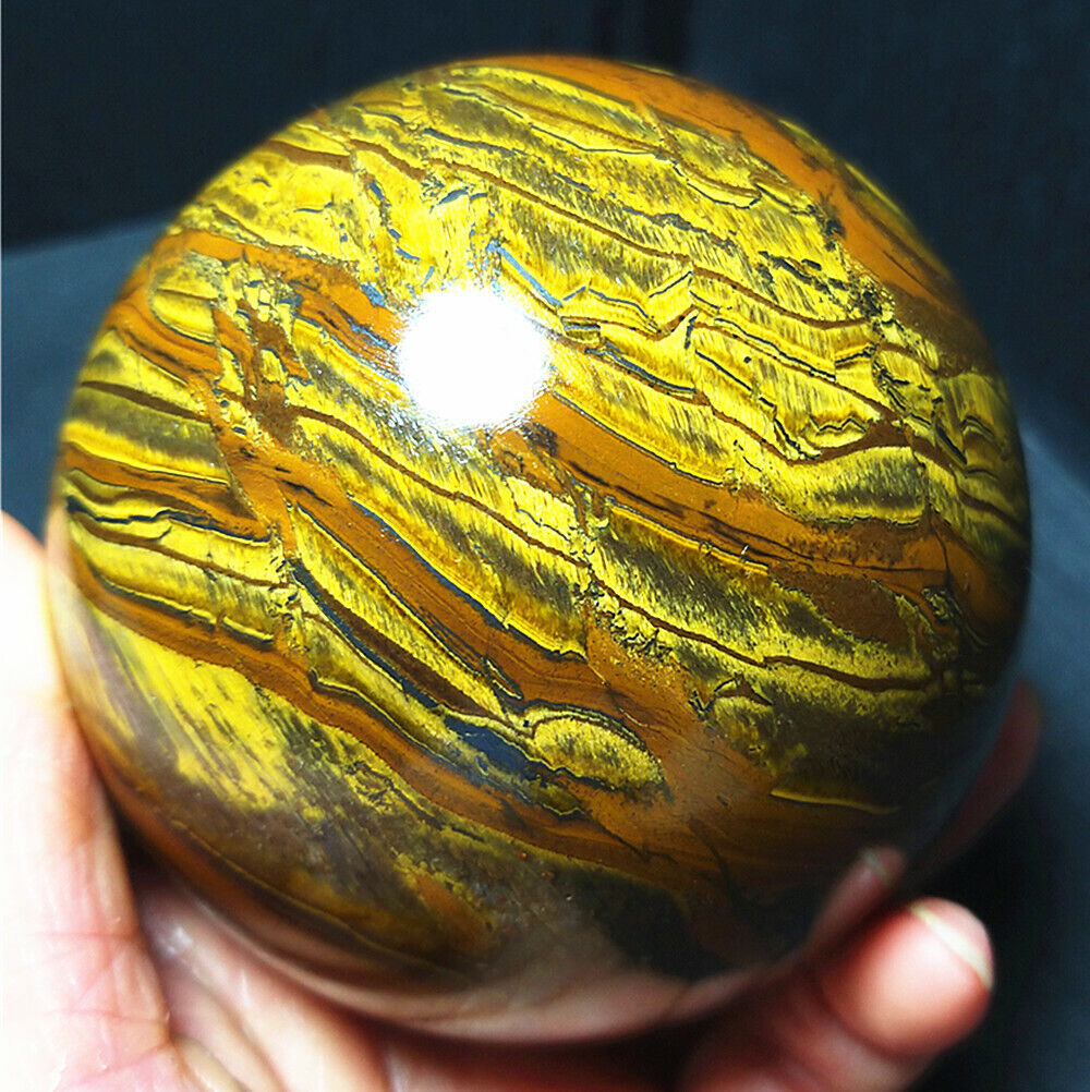 RARE 851.9G 81mm Natural Tiger\'s Eye Sphere Ball/Energy Stone/Healing A1617