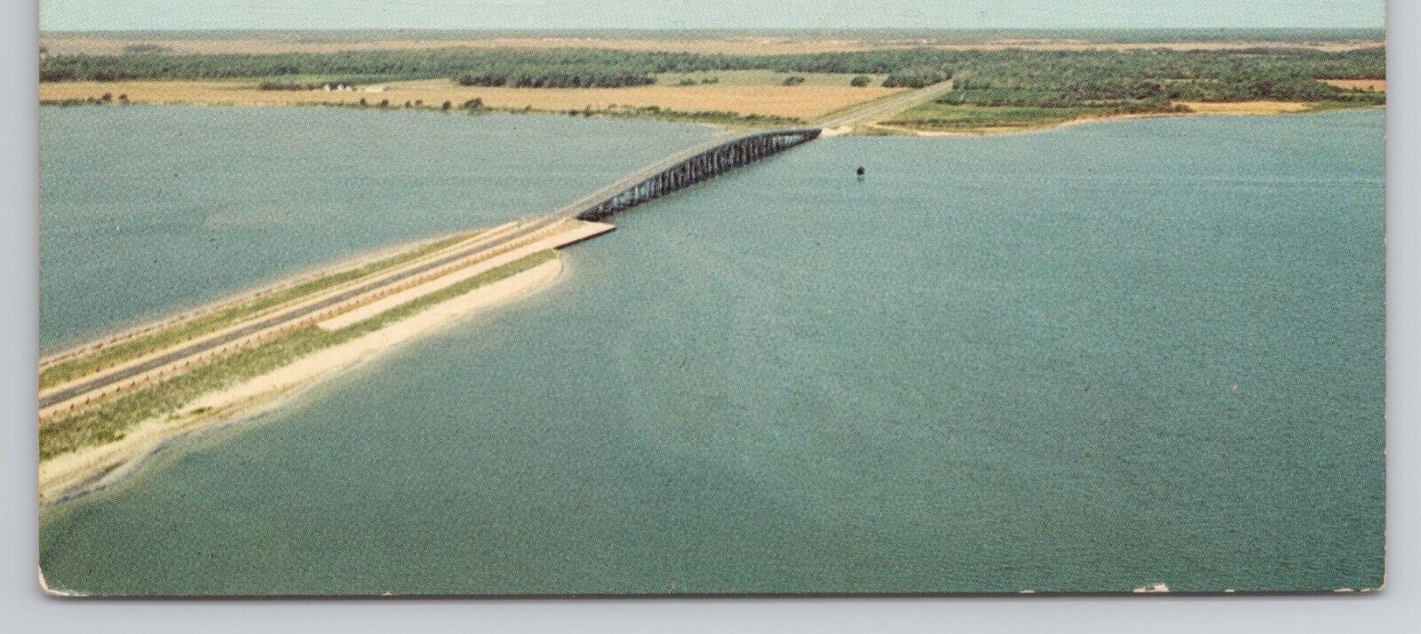 Postcard Helicopter View Bridge Sinepuxent Bay Maryland Assateague State Park