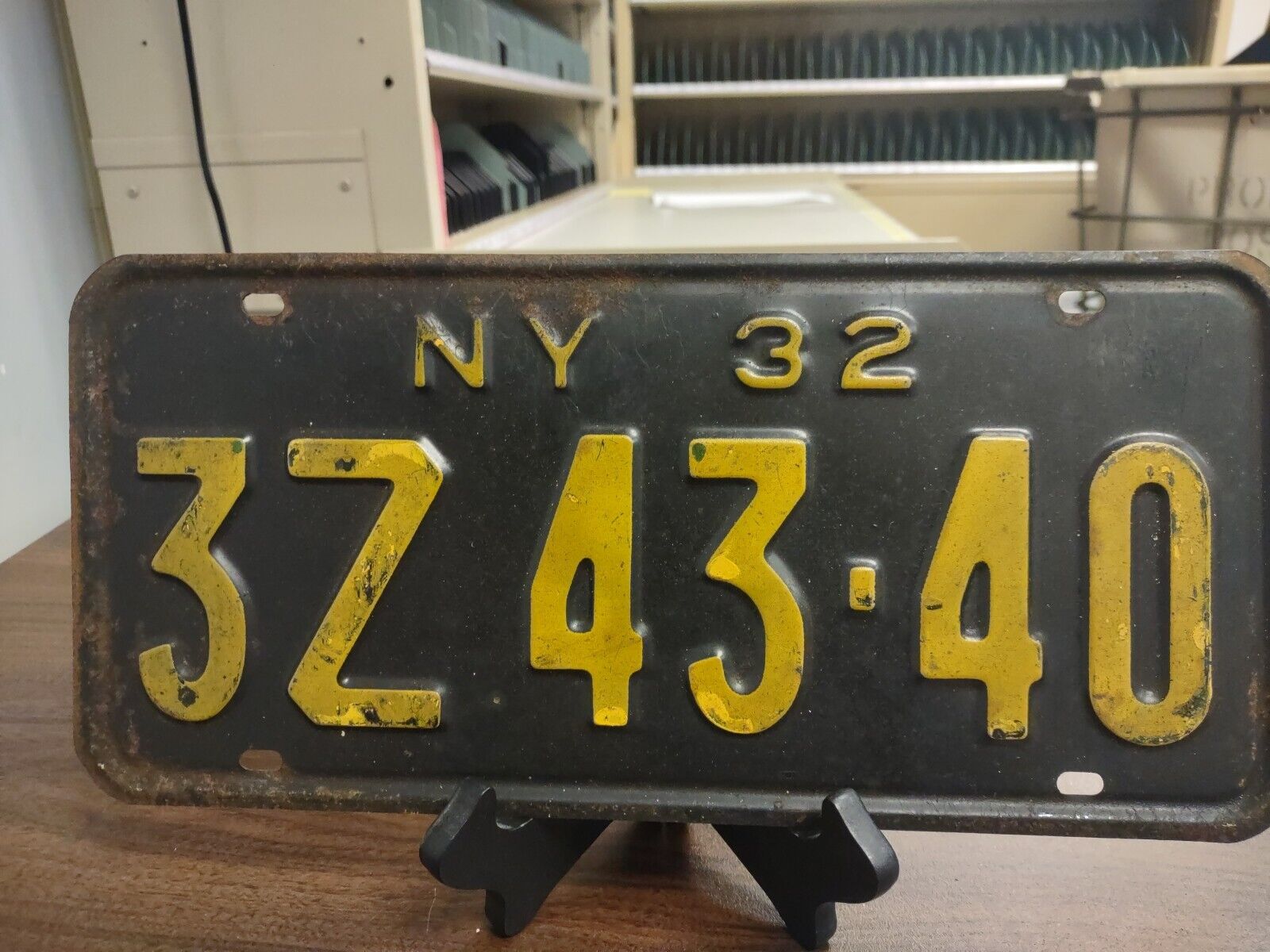 1932 New York Vintage License Plate 3Z4340 YOM DMV Rare 1932 More In Store