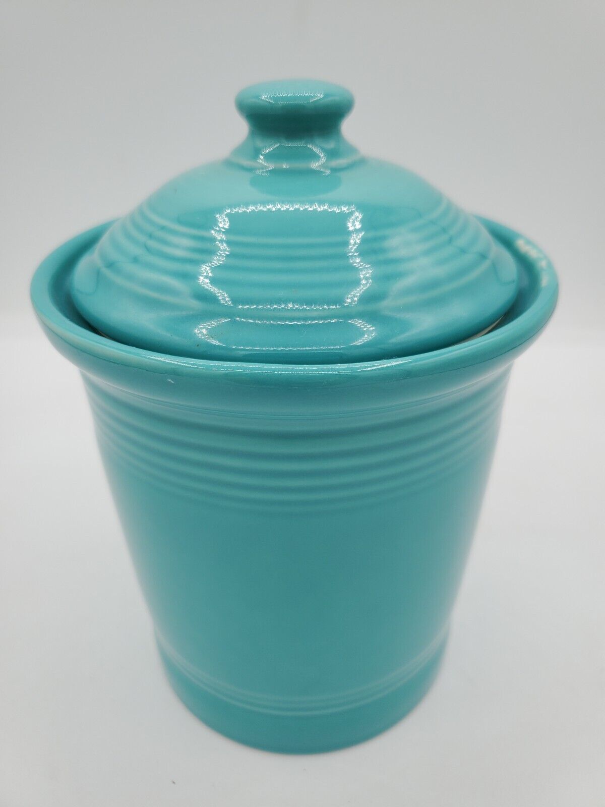 Fiestaware Fiesta Ware Canister Crock Canister Turquoise Blue - 2QT Medium 7.5\