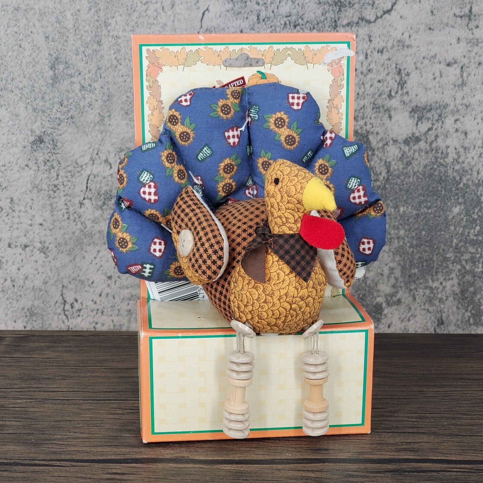 Adorable Handcrafted Homespun Creations Thanksgiving Turkey Patchwork Decoration