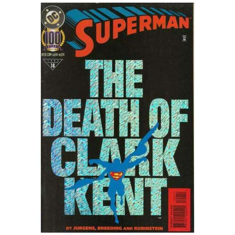Superman (1987 series) #100 Foil in Near Mint condition. DC comics [f/