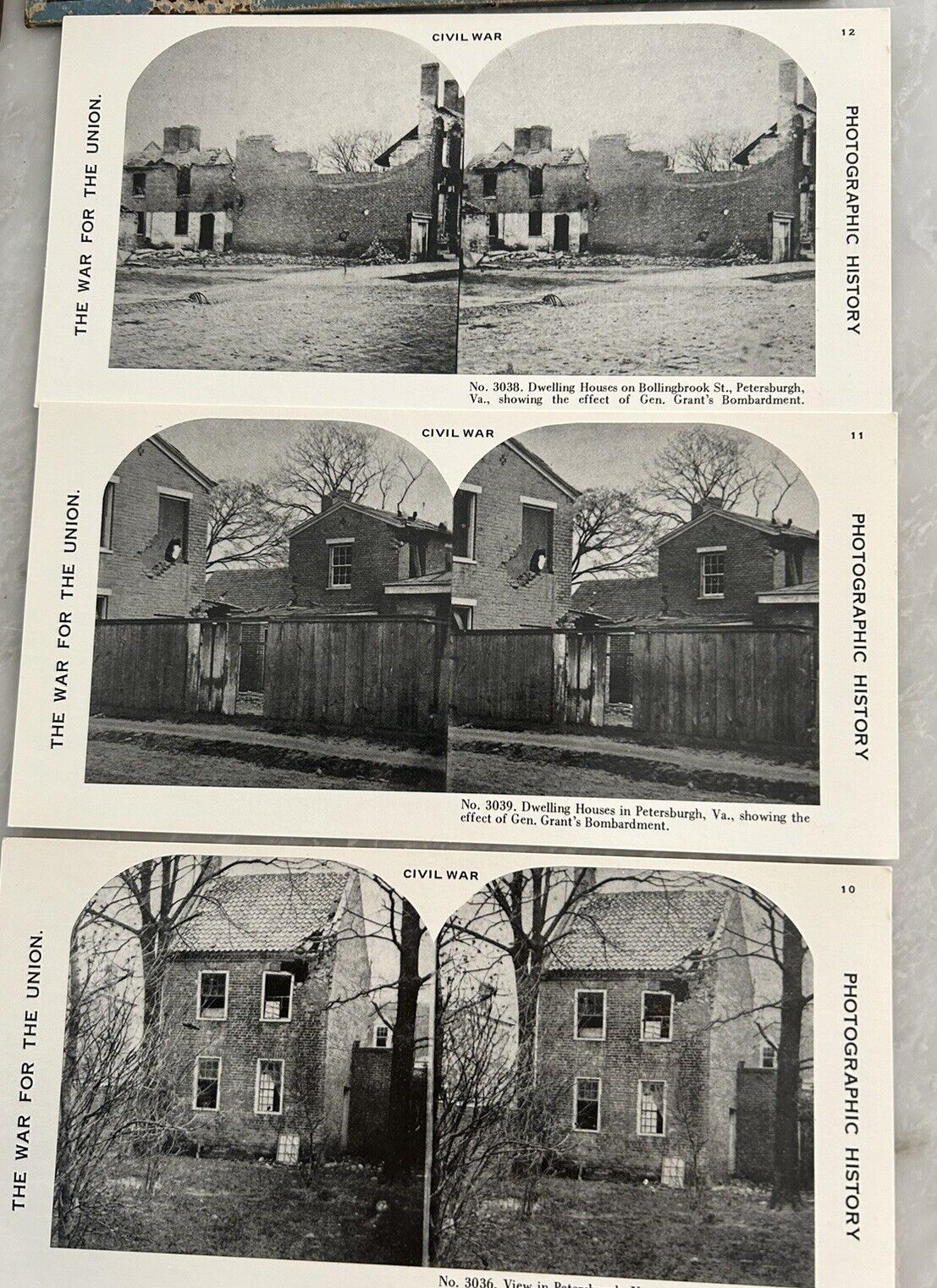 1978 Repro Stereoscopic Cards Civil War Grant\'s Bombardment Petersburg Va. READ