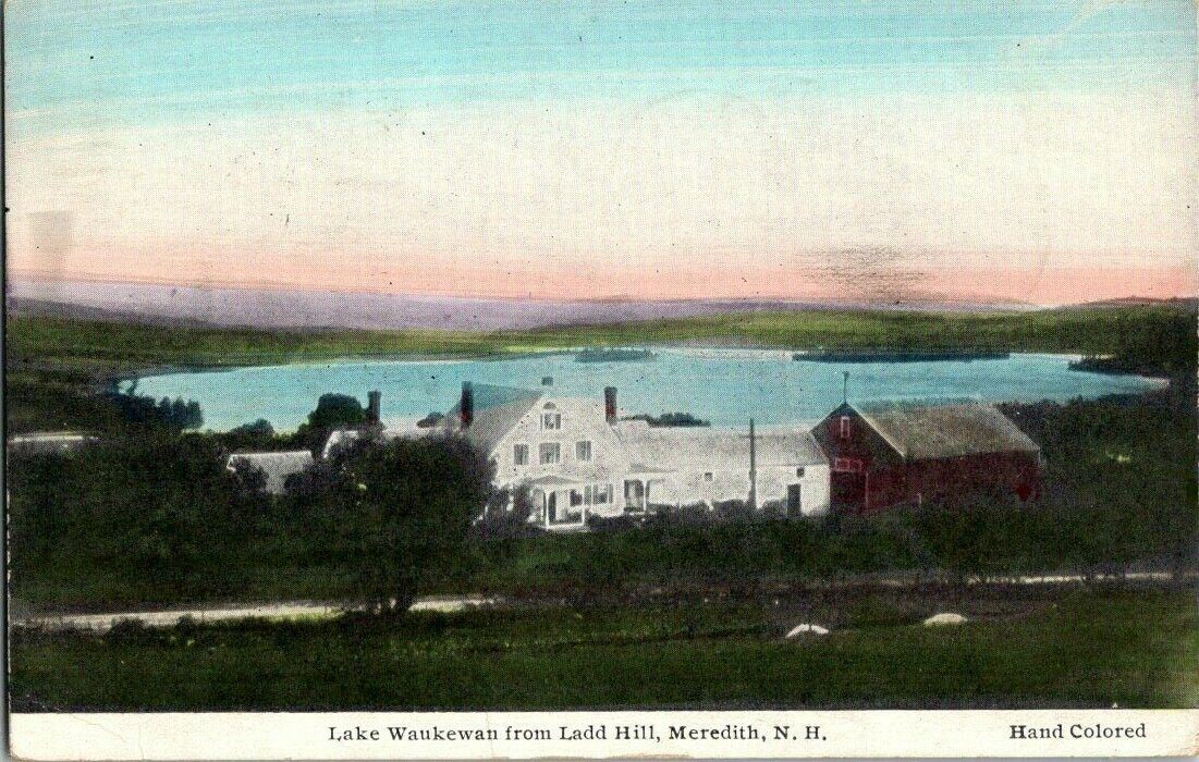 1920\'S. MEREDITH, NH. LAKE WAUKEWAN FROM LADD HILL. POSTCARD KK3