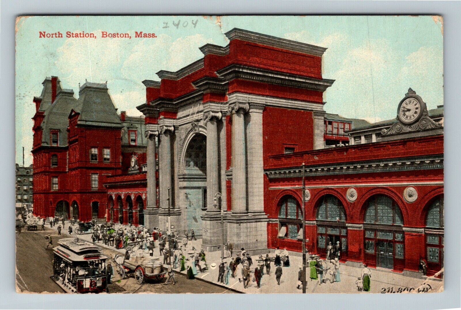 Boston MA-Massachusetts, North Station, Exterior, c1911 Vintage Postcard