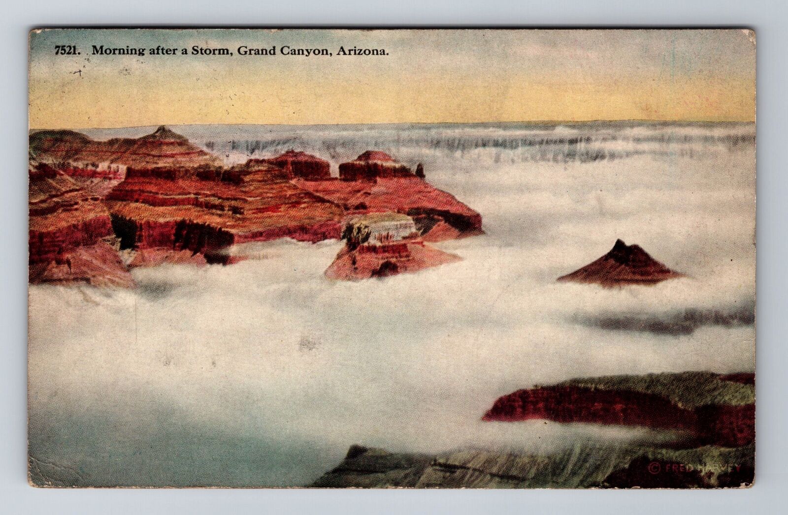 Grand Canyon AZ-Arizona, Morning After A Storm, Antique, Vintage c1915 Postcard