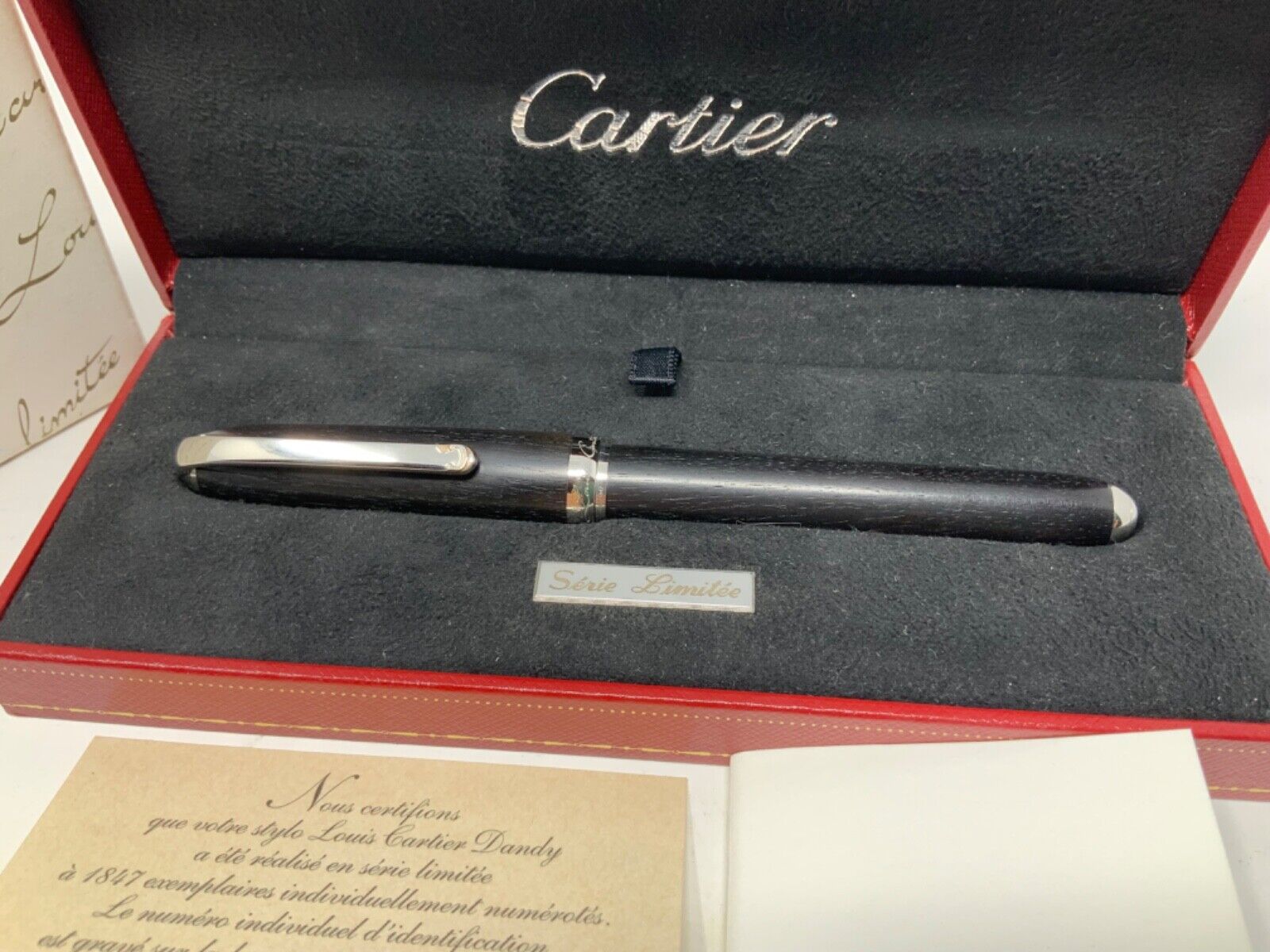 Cartier Louis Dandy Ebony Wood Limited Edition Fountain Pen (READ)
