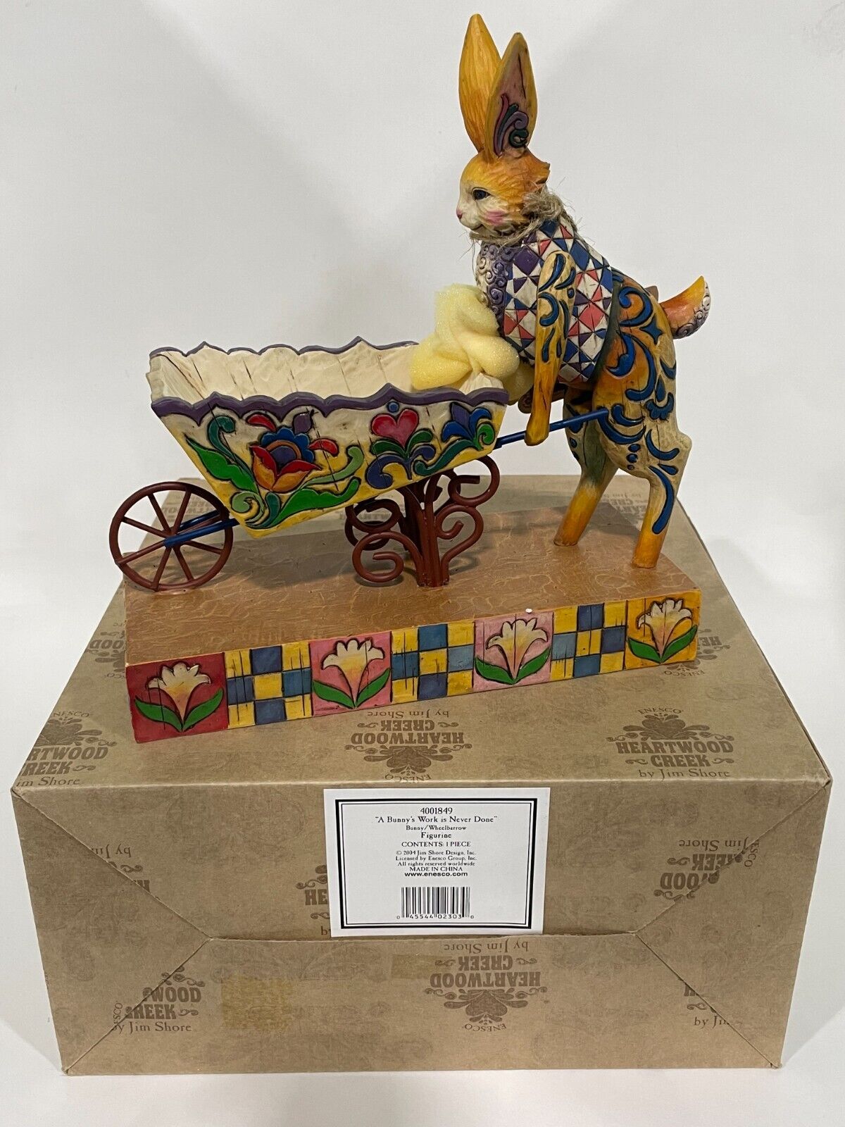 Jim Shore A Bunny's Work is Never Done Bunny Cart Easter Figurine Boxed