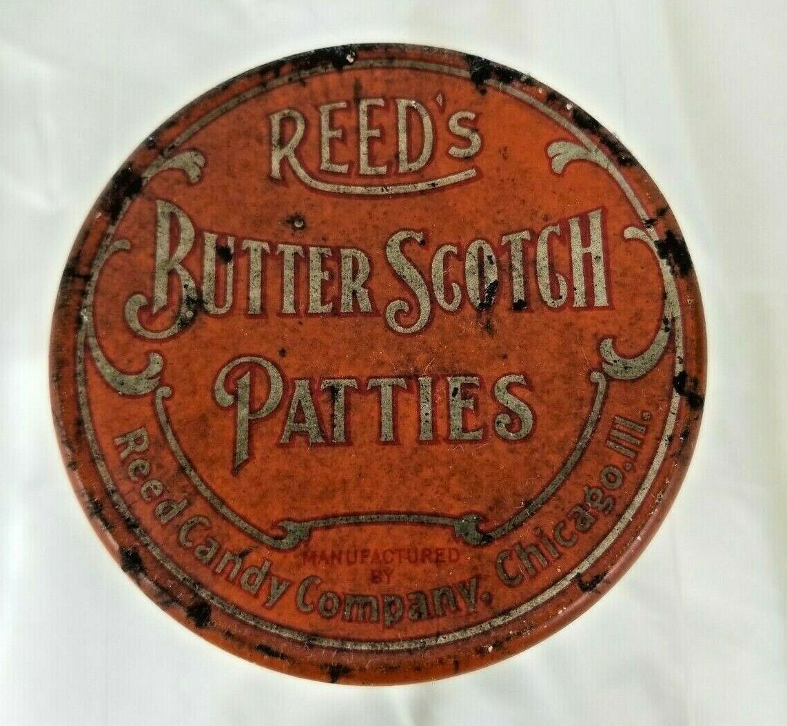 Vintage Reed's Butter Scotch Patties Advertising Tin