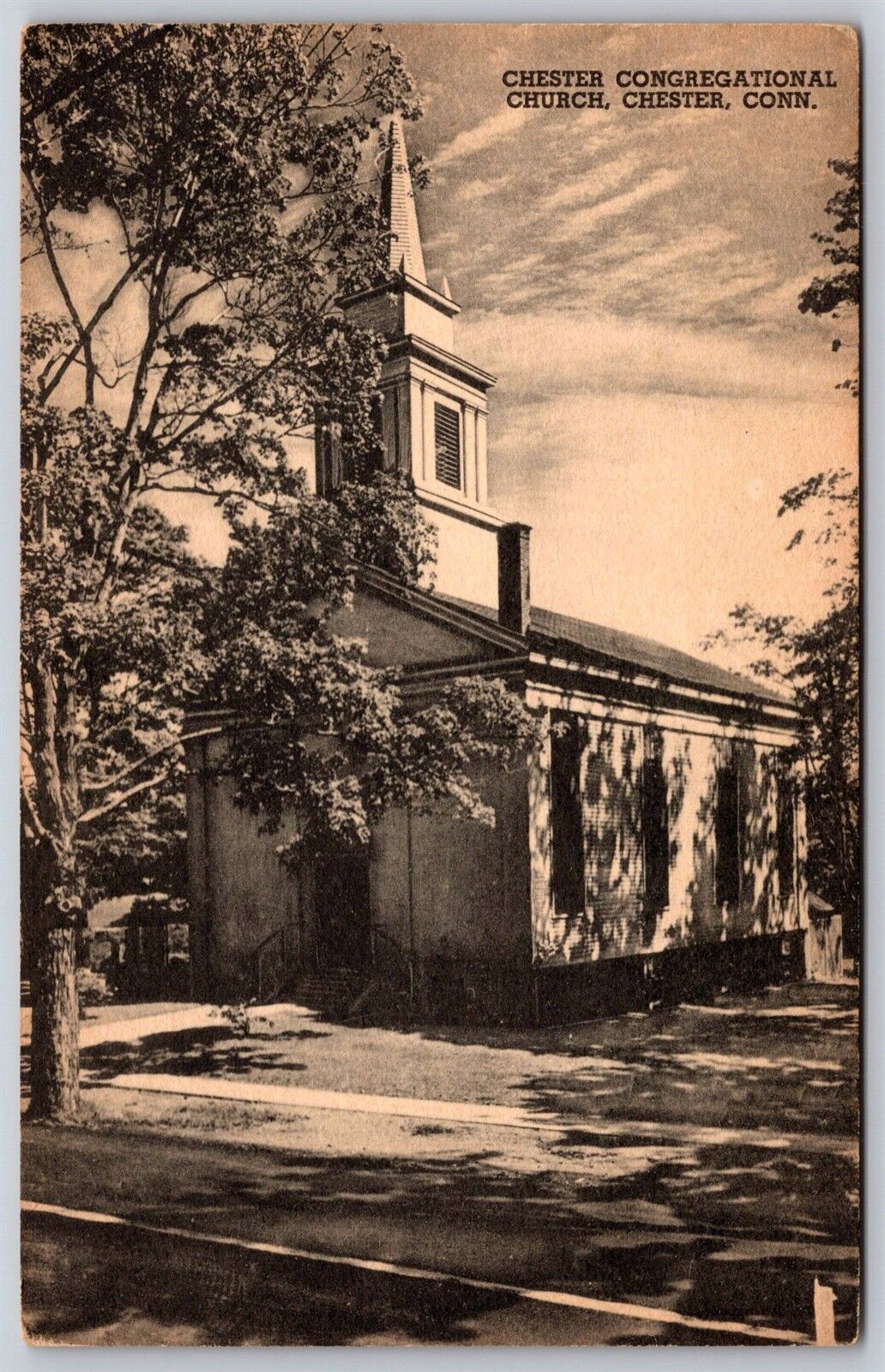 Postcard Chester Congregational Church Chester CT M21