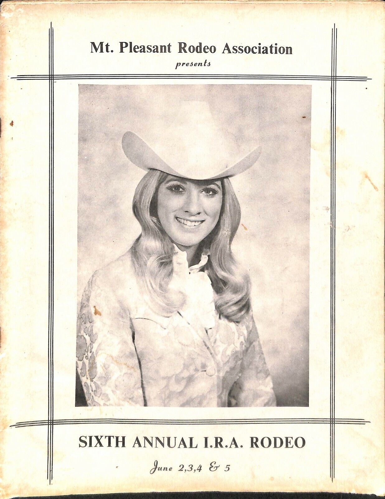 Mt Pleasant Rodeo Association Sixth Annual I R A Rodeo Program 1960 Texas