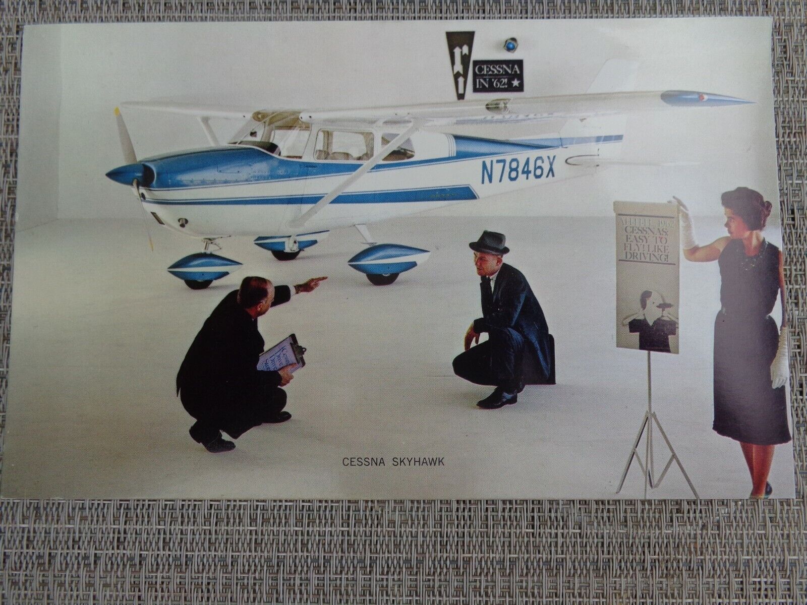 Vintage 1962 Cessna Skyhawk 172 Unused Dealer's Promotional Postcard 