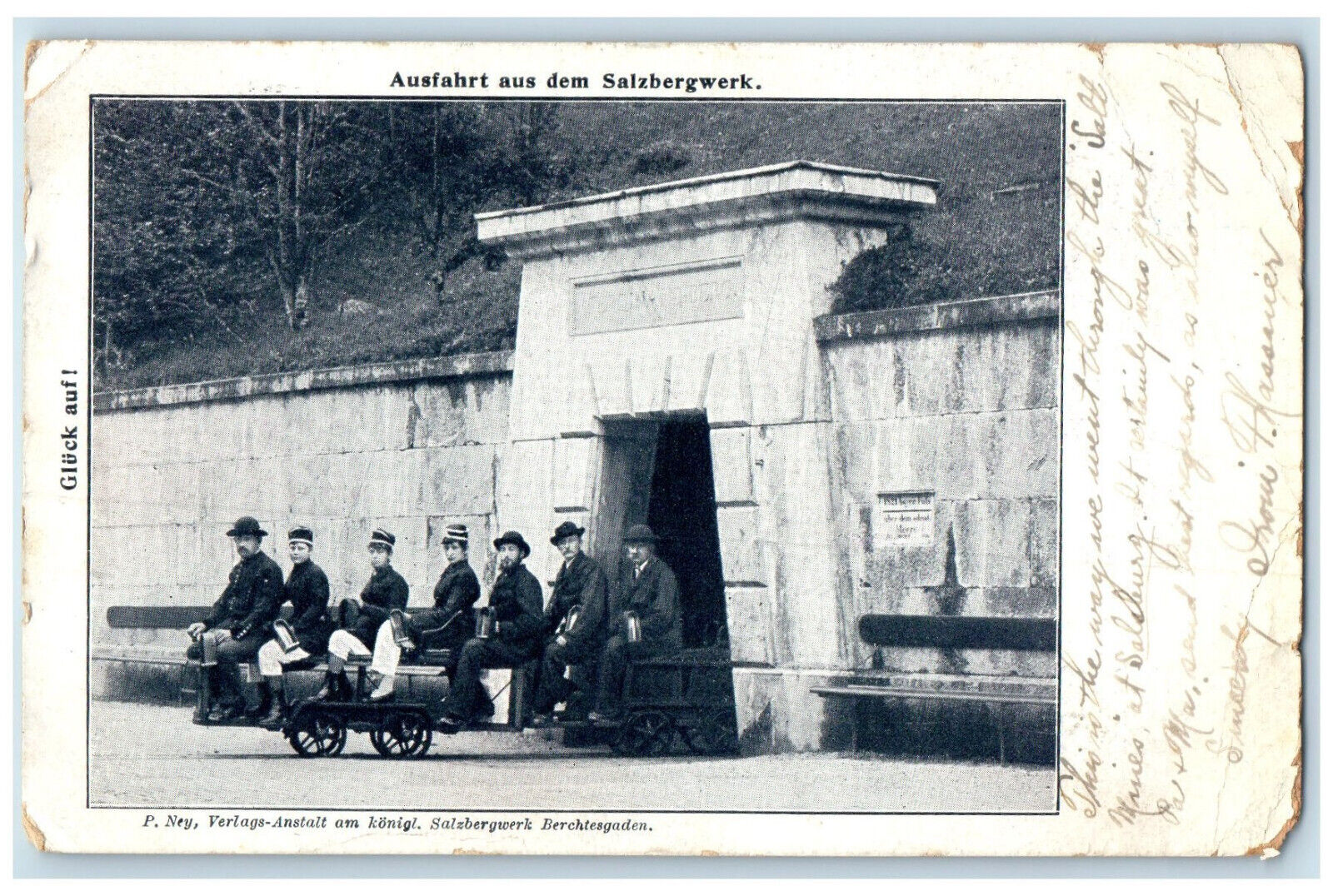 c1905 Goodluck For Exit From The Salt Mine Bad Friedrichshall Germany Postcard