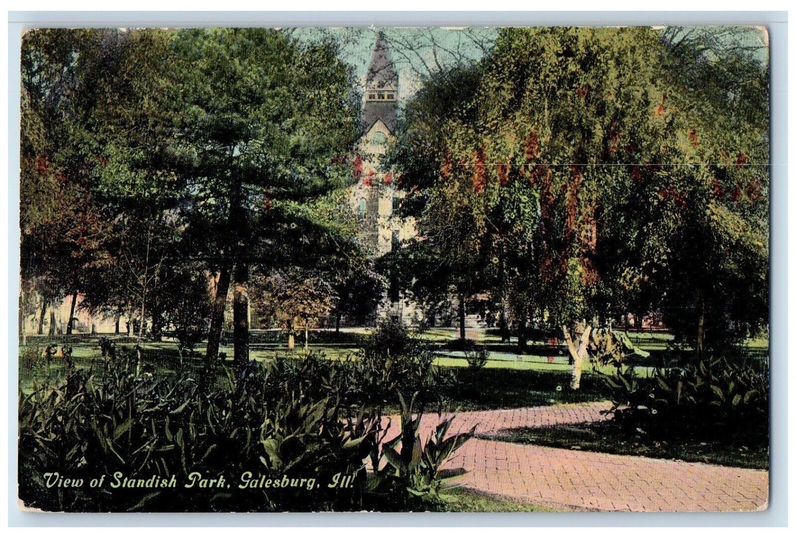 c1910\'s View Of Standish Park Galesburg Illinois IL Antique Unposted Postcard